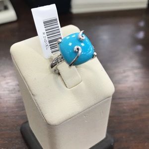 10k white gold turquoise ring
